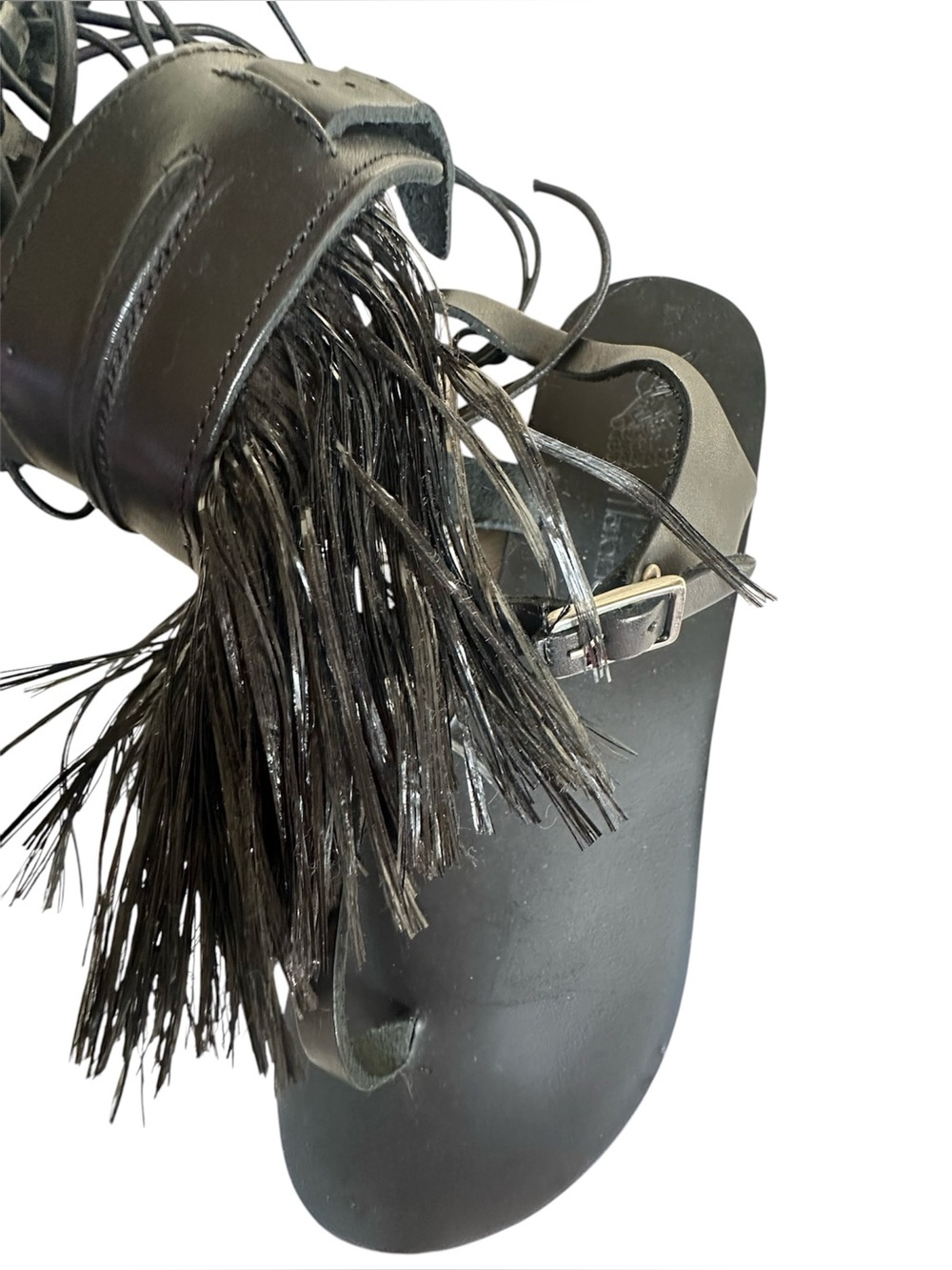 Ancient Greek sandals Gladiator Fringe Knee-High Sandals 7 - Picture 10 of 13